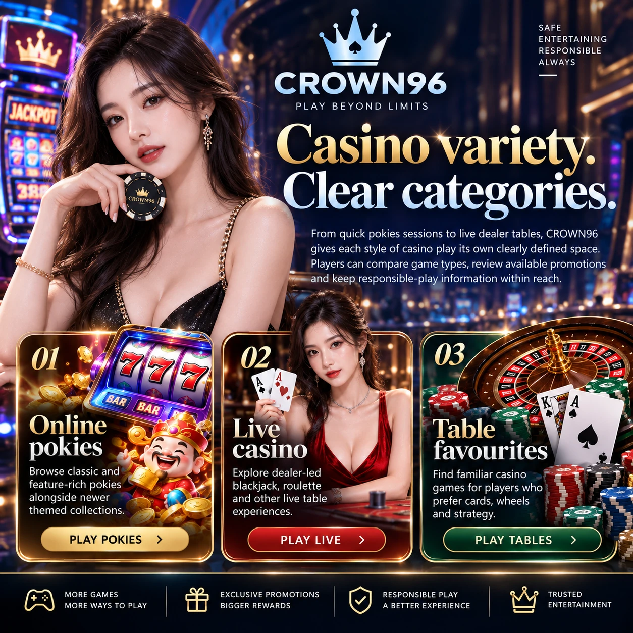 CROWN96 casino games feature visual