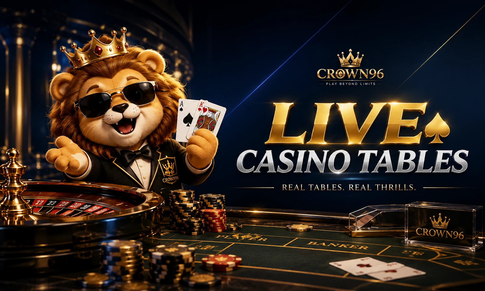 CROWN96 live casino tables visual